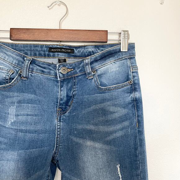Boston Proper Skinny Weaved Ankle Mid Rise Jeans Woman's Size 27 - Picture 2 of 15